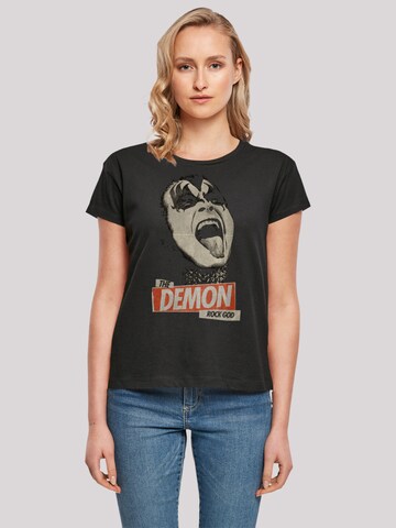 F4NT4STIC Shirt 'Kiss Rock Music God' in Schwarz: Vorderseite