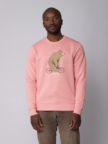 Sweat-shirt 'Fahrradbär' Watapparel en rose : devant