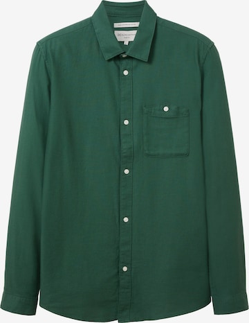 TOM TAILOR DENIM Regular fit Button Up Shirt in Green: front