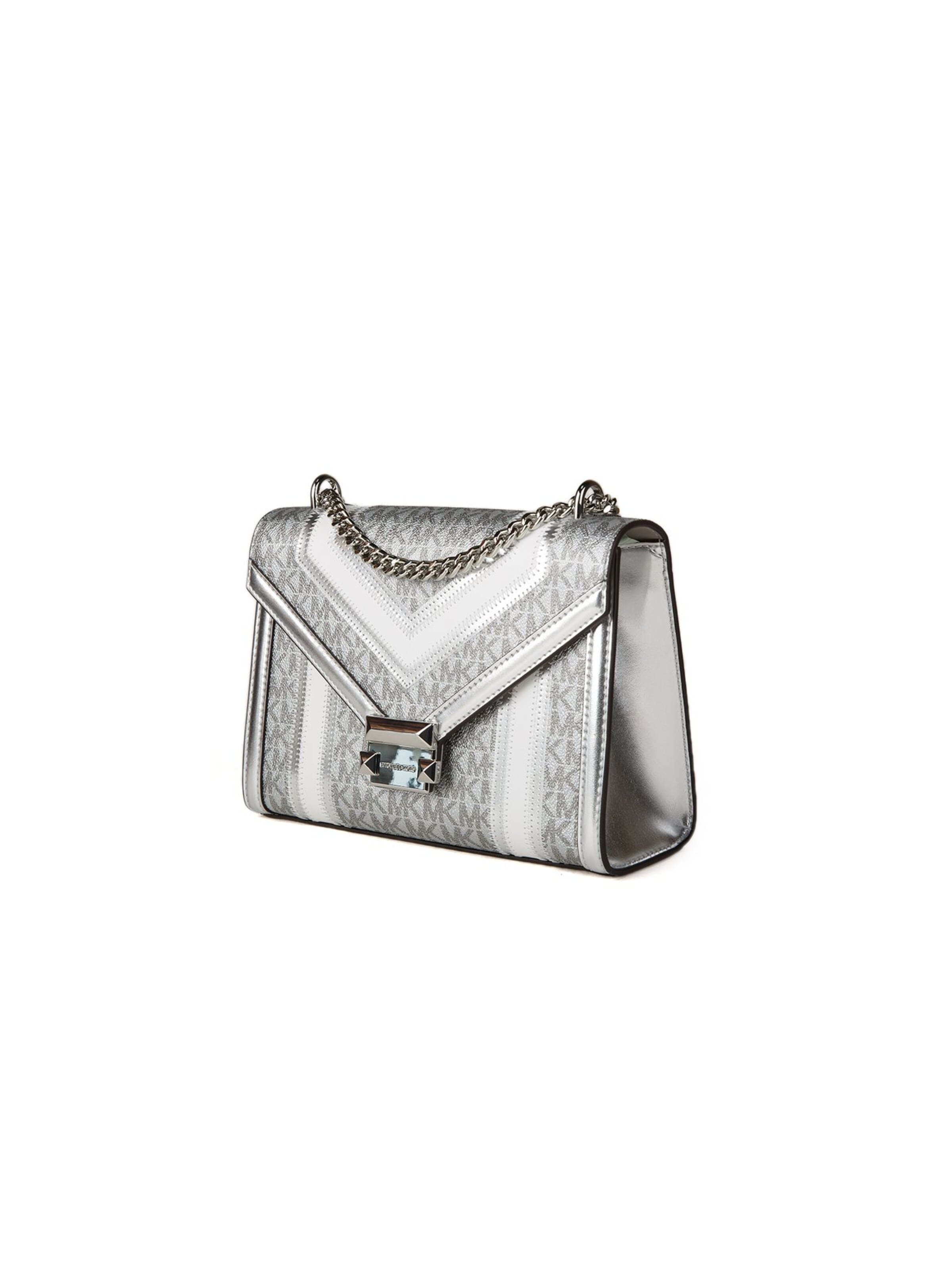 Michael Kors Schoudertas 'Whitney Medium Flap Chain' in Zilver