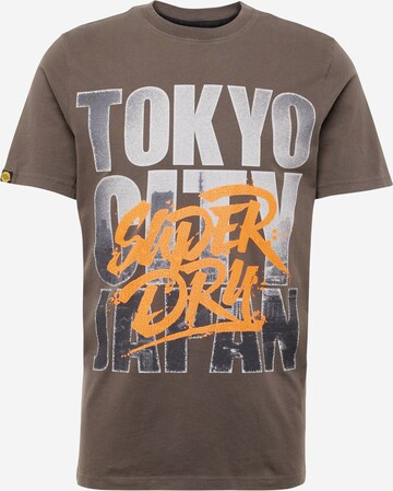 T-Shirt Superdry en marron : devant