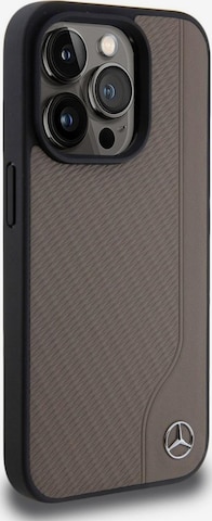 Protection pour Smartphone 'Mercedes MagSafe Wood Imitation Leather' Mercedes en marron : devant