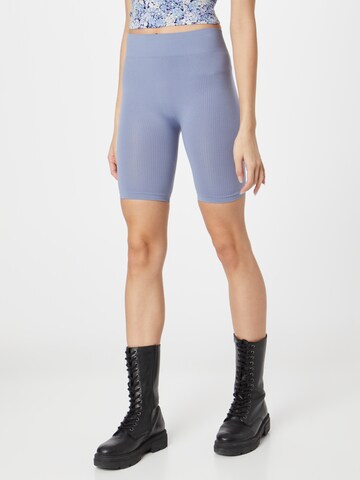 Nasty Gal Petite Skinny Leggings in Blue: front