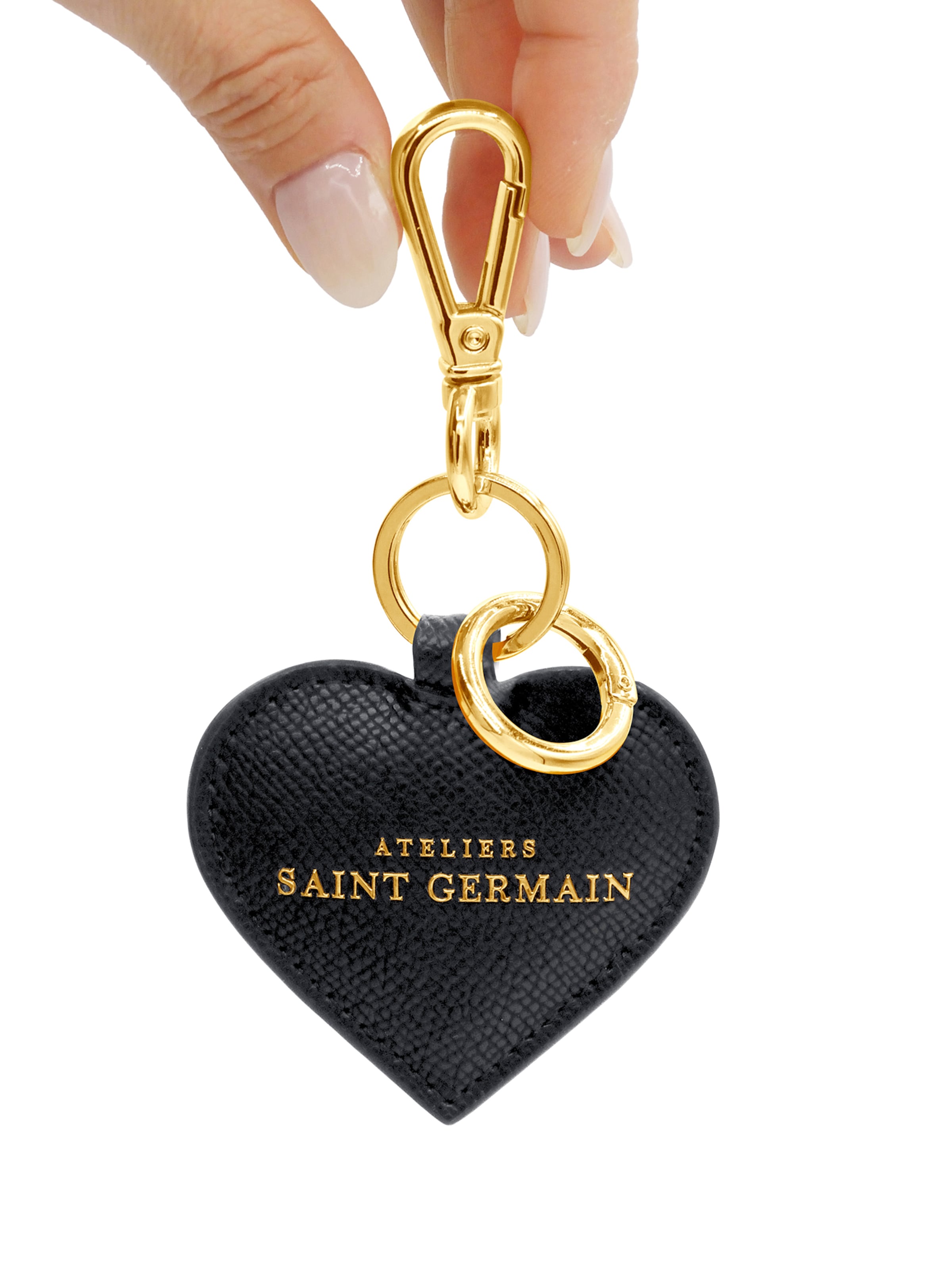 Portachiavi 'Paris Love' di Ateliers Saint Germain in nero: frontale