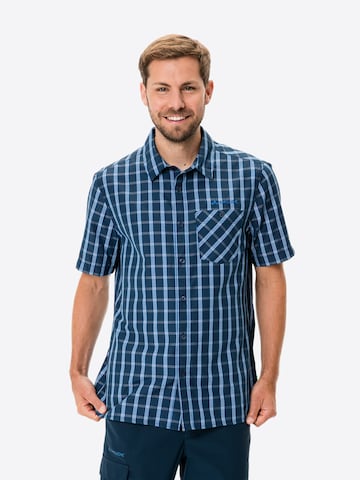 VAUDE Regular fit Athletic Button Up Shirt in Blue: front