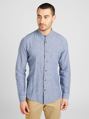 Coupe regular Chemise Lindbergh en bleu : devant