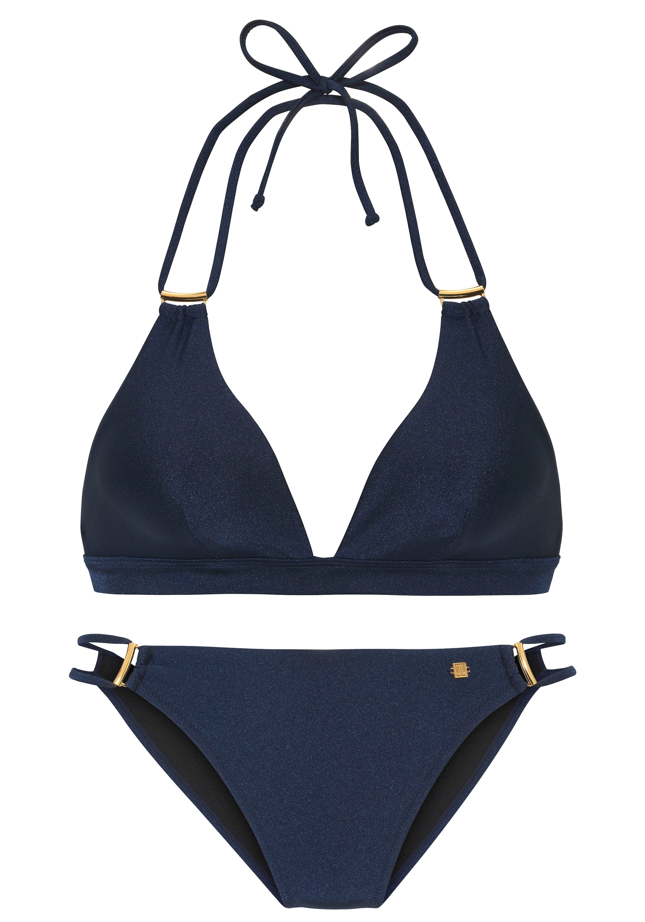 JETTE Triangle Bikini in Blue: front