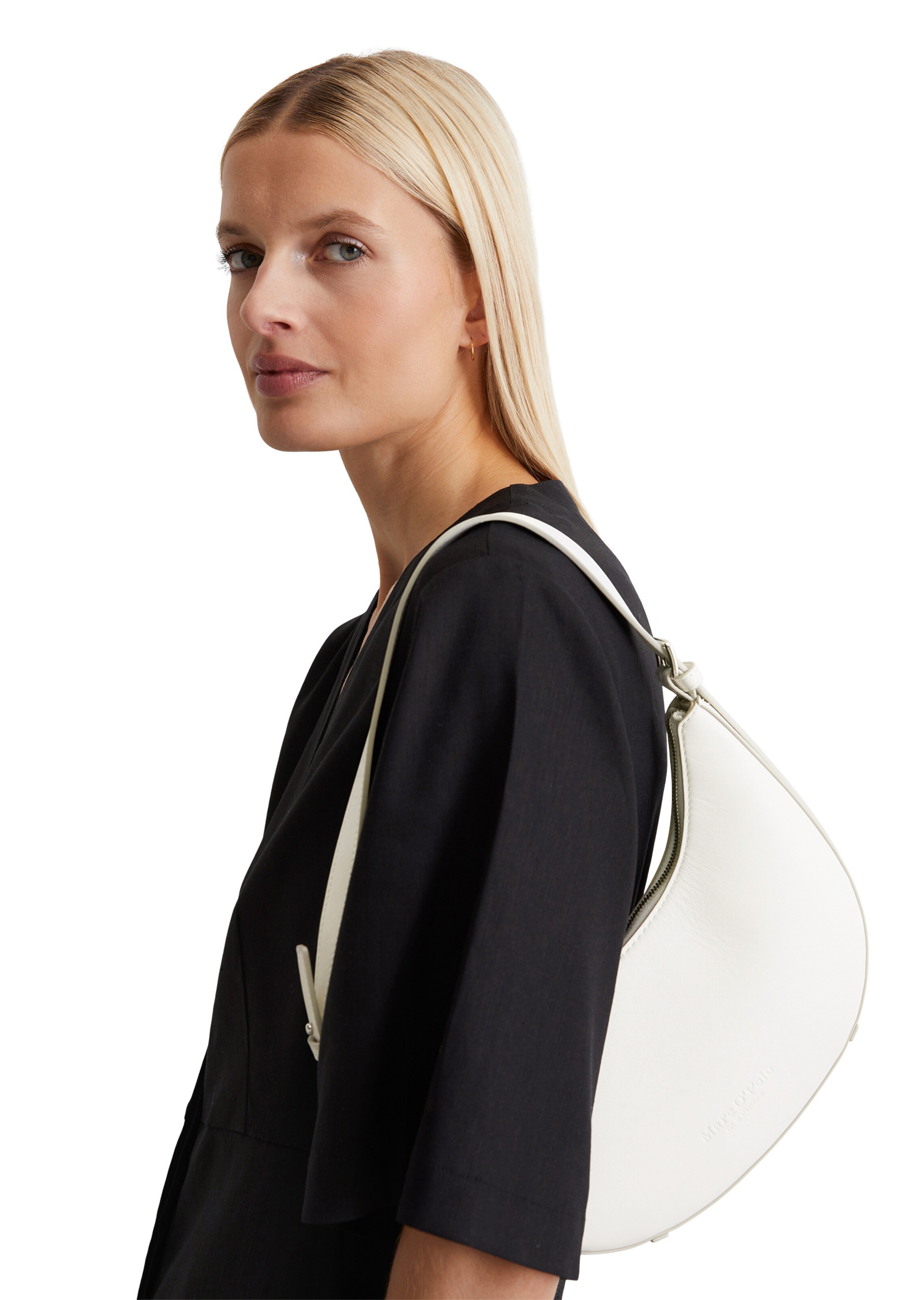 Borsa a spalla di Marc O'Polo in bianco: frontale