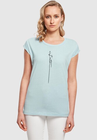Merchcode T-Shirt 'Faith' in Blau: Vorderseite