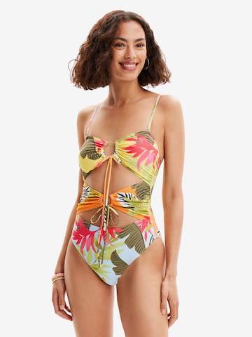 Desigual - Bandeau Fato de banho em mistura de cores: frente