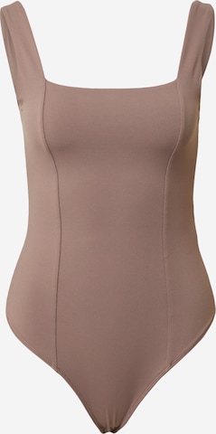 Abercrombie & Fitch Shirt bodysuit in Brown: front