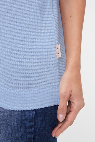 SENSES.THE LABEL Strick-Hoodie mit Kurzarm in Blau