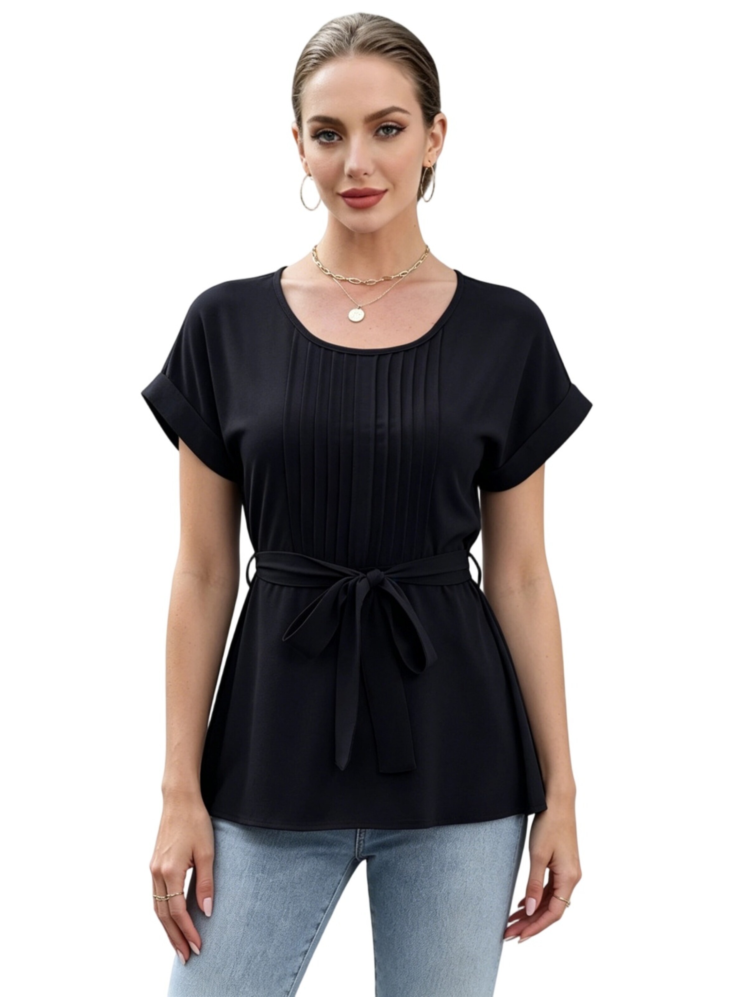Yesfashion Koszulka w kolorze czarny: przód
