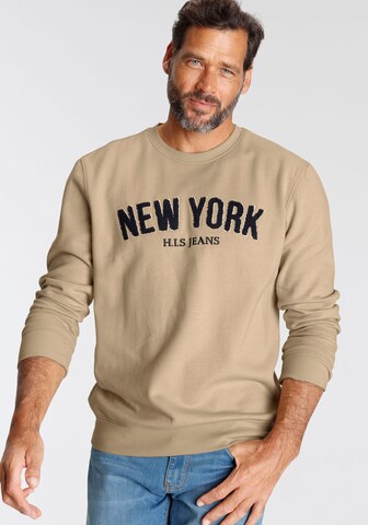 H.I.S Sweatshirt in Beige: Vorderseite