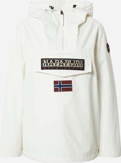 NAPAPIJRI Veste mi-saison 'RAINFOREST' en bleu marine / orange / rouge pastel / noir / blanc, Vue avec produit