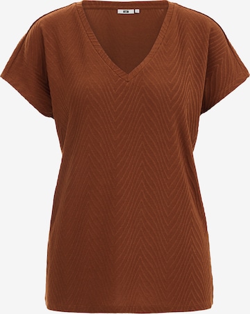 T-shirt WE Fashion en marron : devant