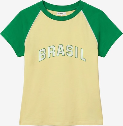 Pull&Bear Paita 'BRASIL' koossa XS värissä keltainen / vihreä / valkoinen, Tuotenäkymä