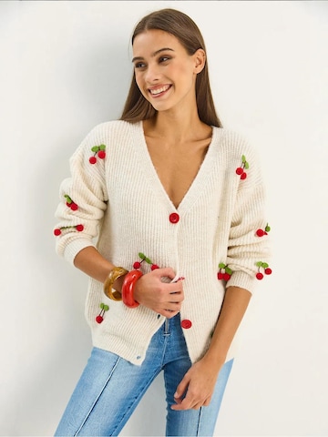 Bianco Lucci Strickjacke in Beige