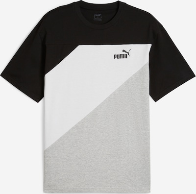 PUMA T-Shirt fonctionnel 'Power' en gris chiné / noir / blanc, Vue avec produit