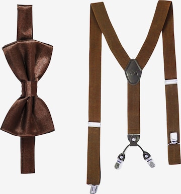Massi Morino Suspenders in Brown: front