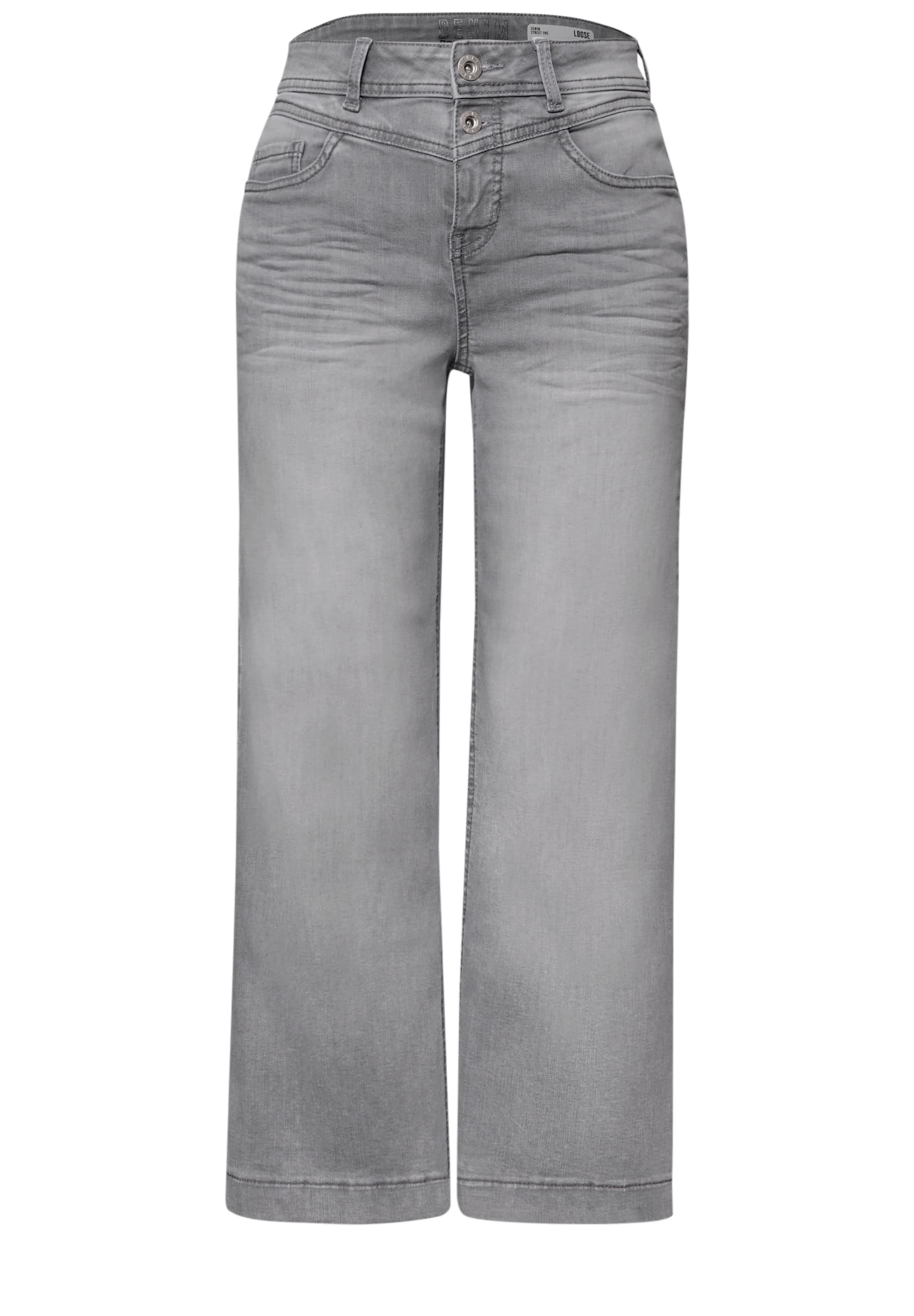 STREET ONE Loosefit Jeans in Grau: Vorderseite