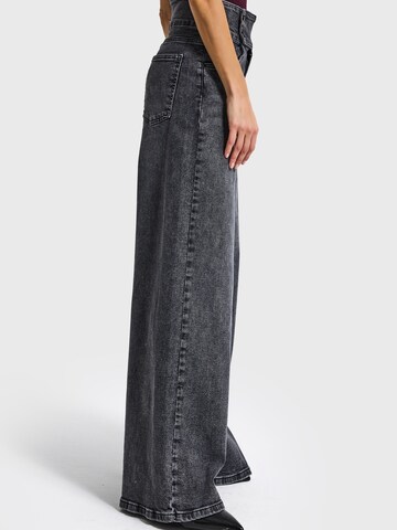 IT'S BASIC Wide leg Jeans 'Palazzo Mid Rise Jeans (Lenght 32)' in Grijs