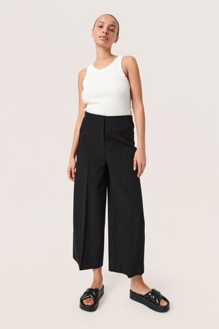 SOAKED IN LUXURY Wide Leg Hose 'Corinne' in Schwarz