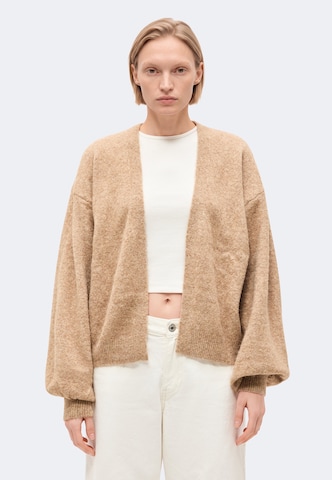 ABOUT YOU Knit cardigan 'Sydney' in Brown: front