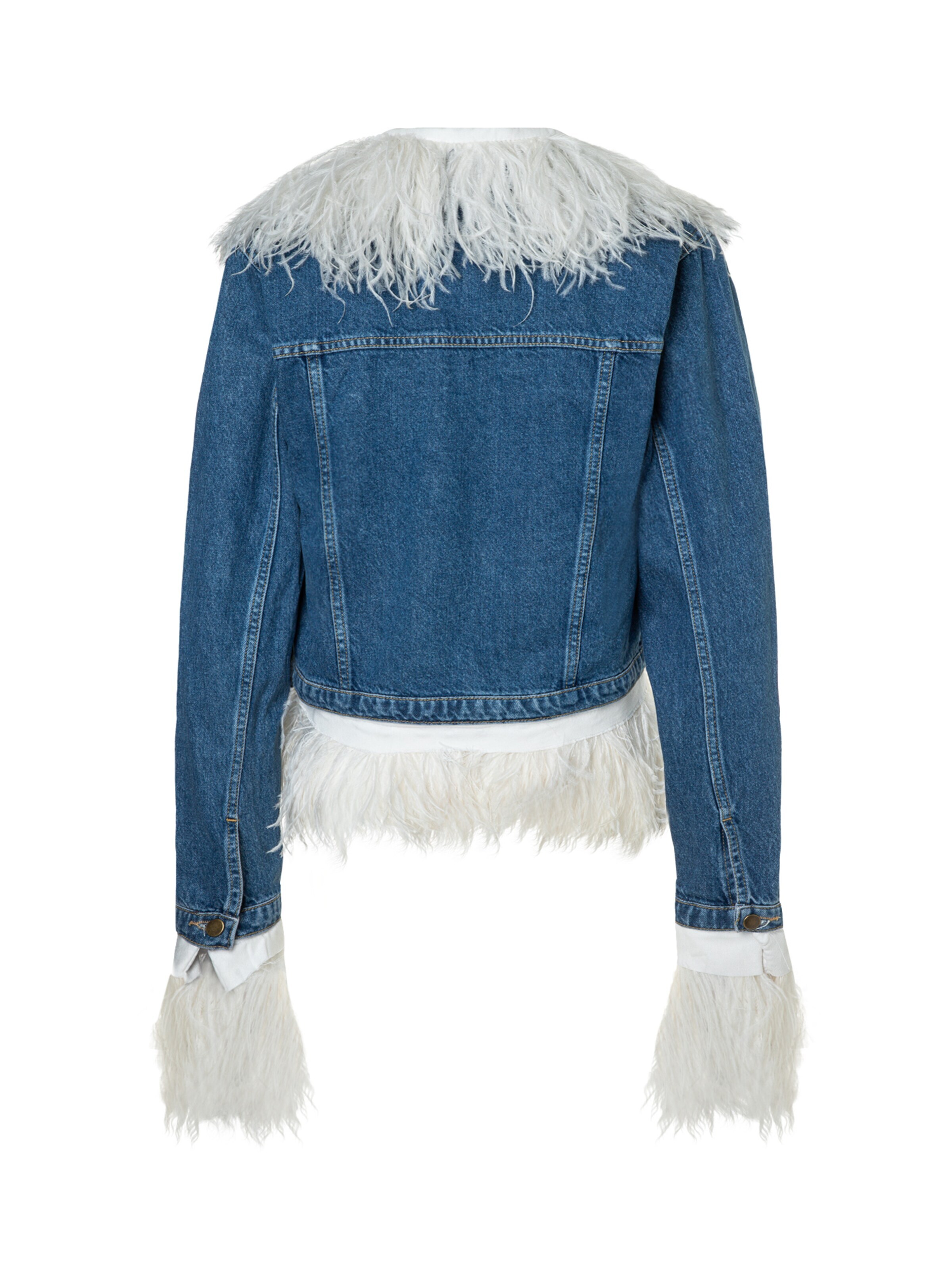 Fenice Between-Season Jacket 'DenimFeatherChic' in White