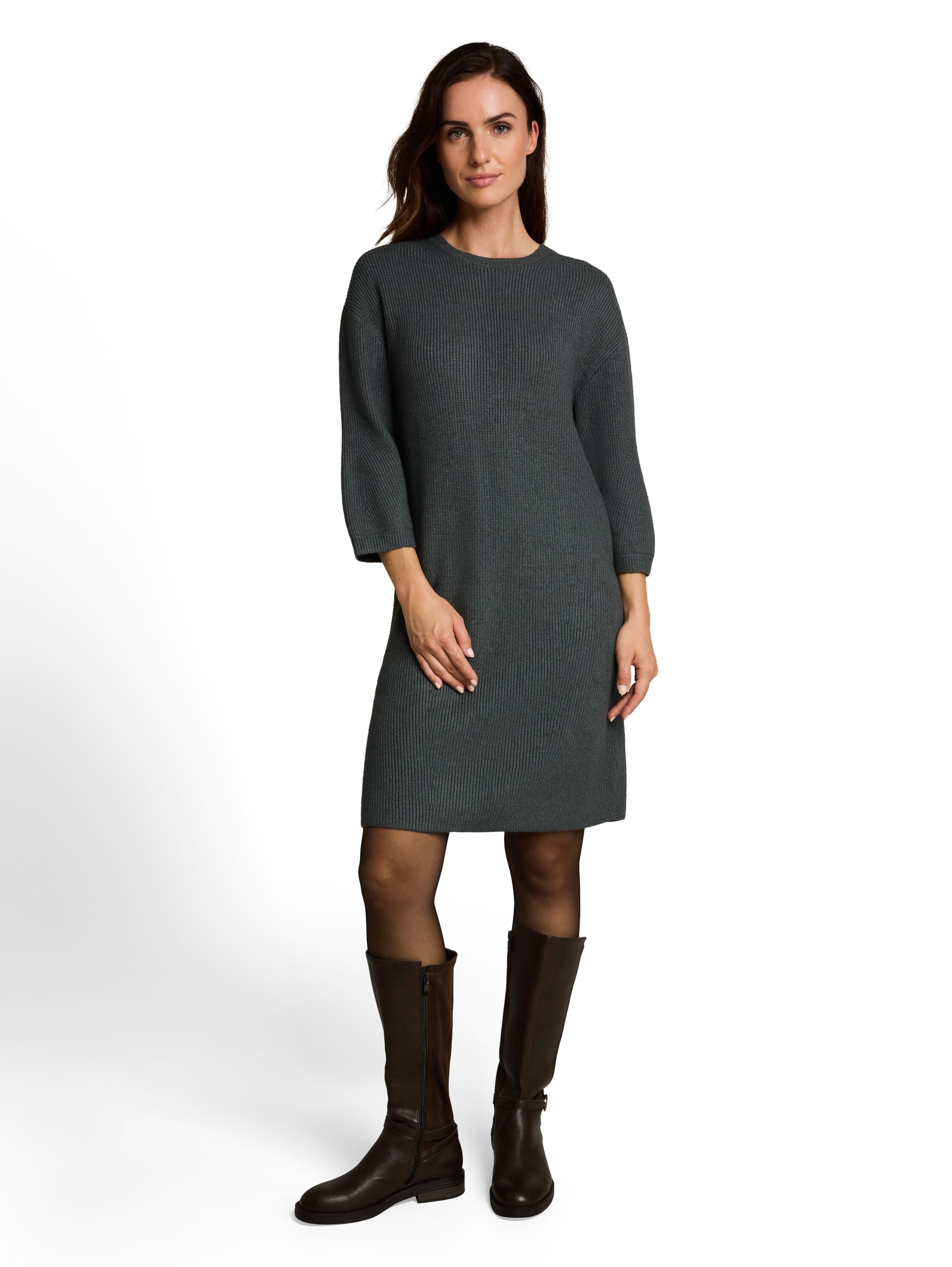 TOM TAILOR Knitted dress in Green: front