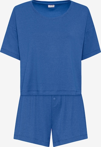 LSCN by LASCANA - Pijama de pantalón corto en azul: frente