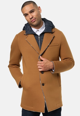 INDICODE JEANS Between-Seasons Coat ' Apostolos ' in Brown: front