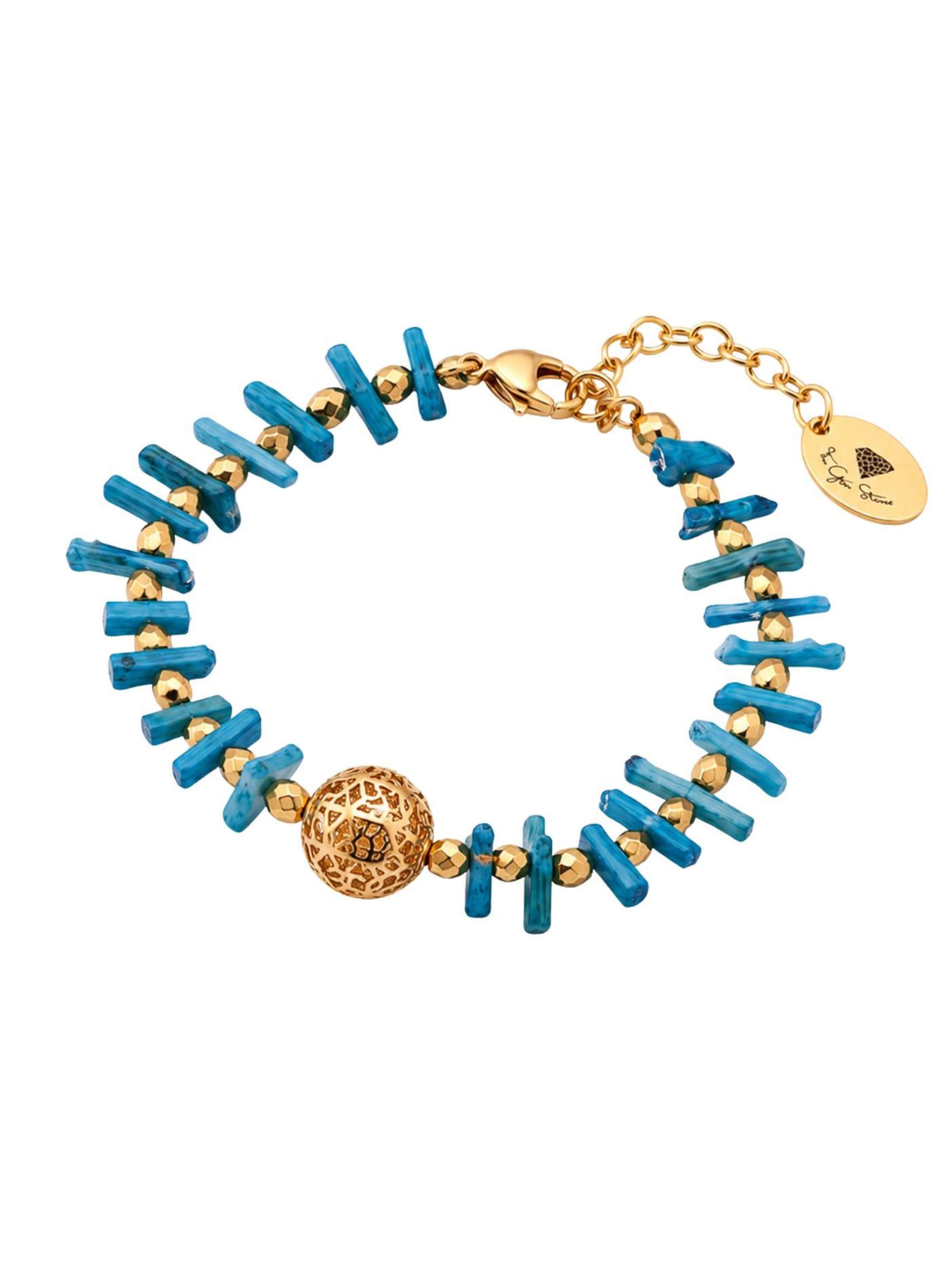 THE GEM STORIES JEWELRY Armband 'Branch Coral' i blå: framsida