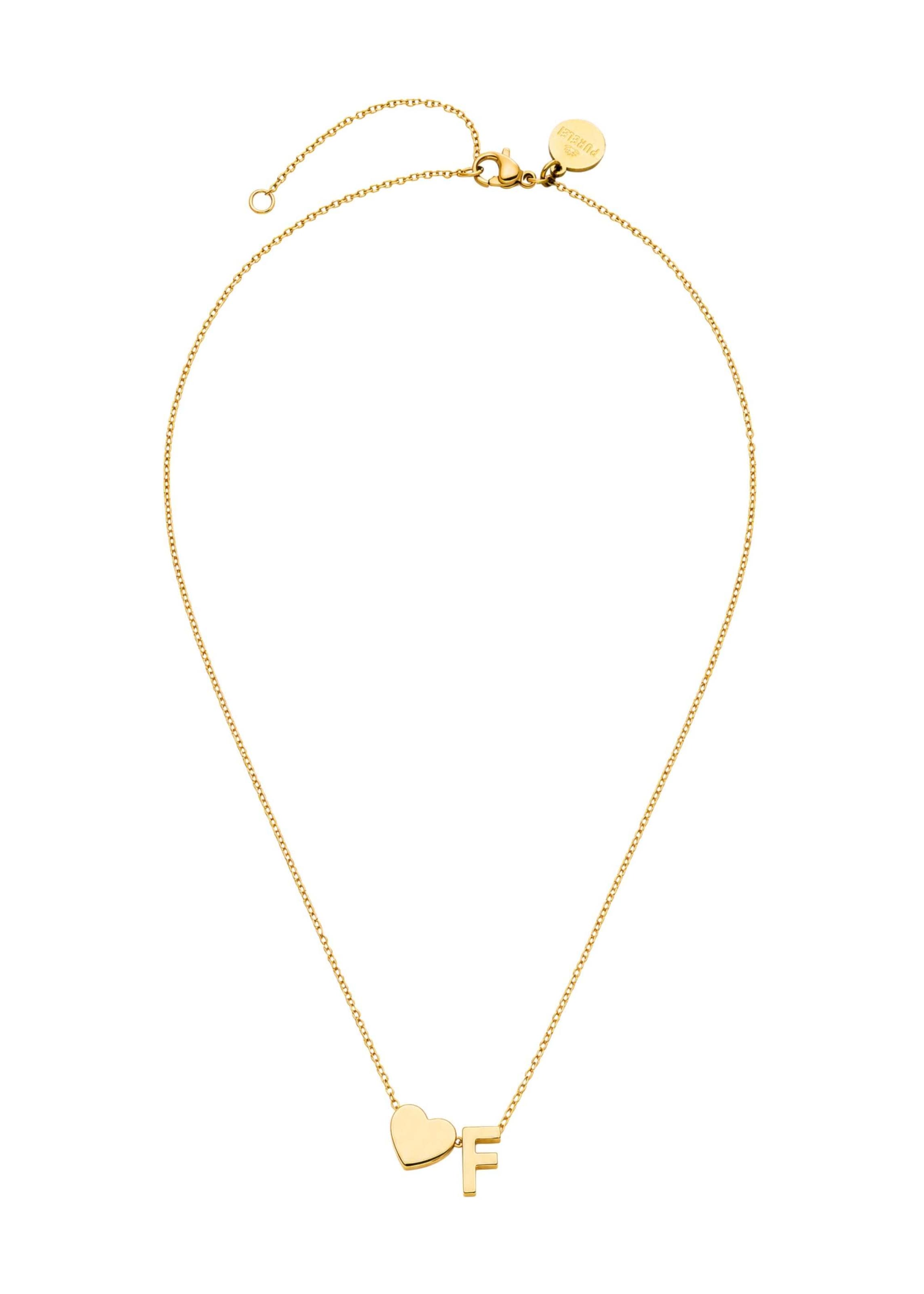 Collana 'Letter Heart F' di PURELEI in oro: frontale