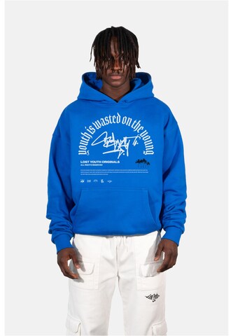 Lost Youth Sweatshirt 'Graffiti' i blå: forside