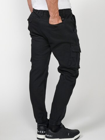 KOROSHI Tapered Cargo trousers in Black