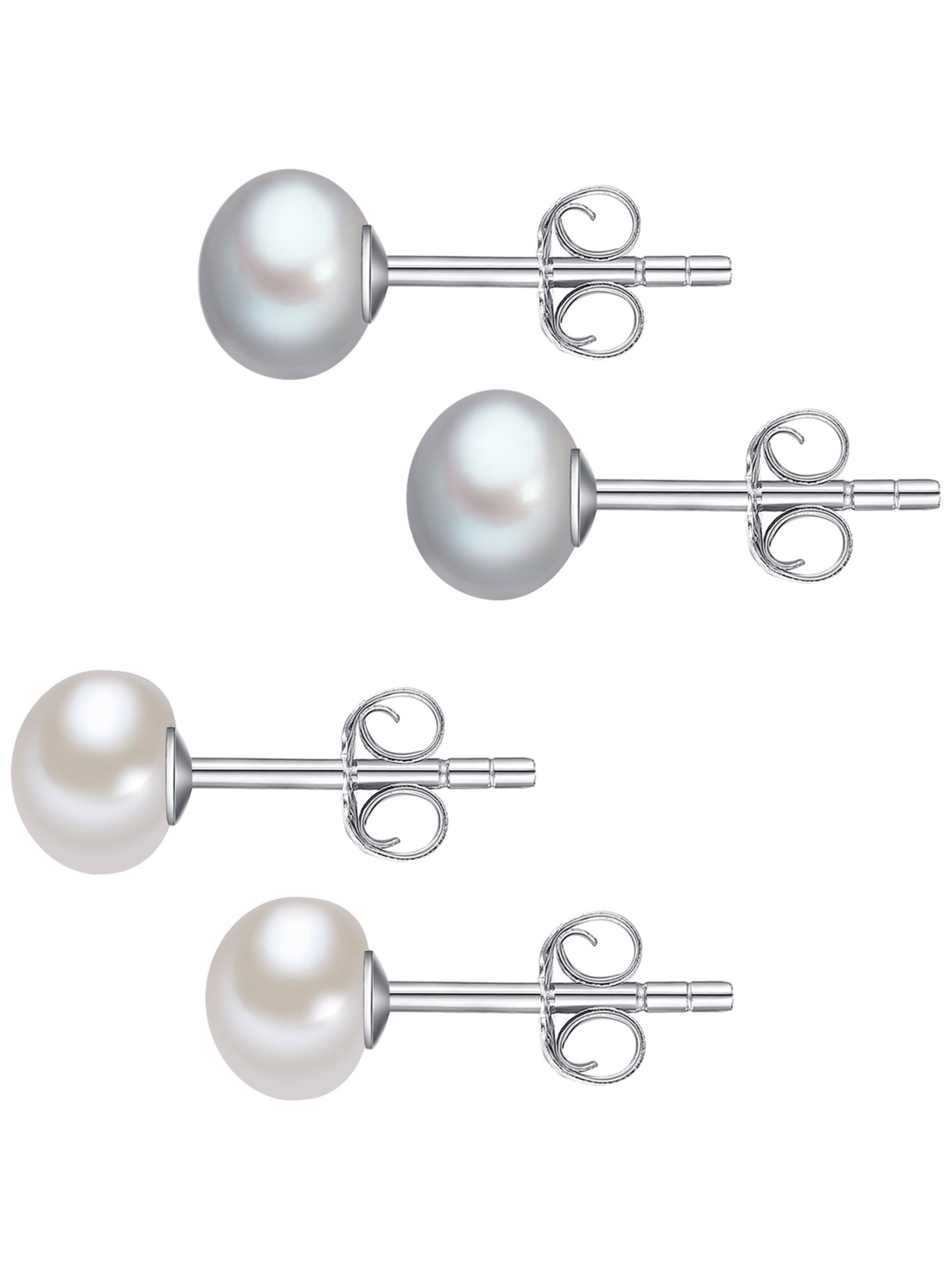 Lulu & Jane Oorbellen in Zilver: voorkant