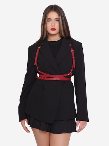 Haute Cuir Bælte 'Slim Double Belt Harness' i rød