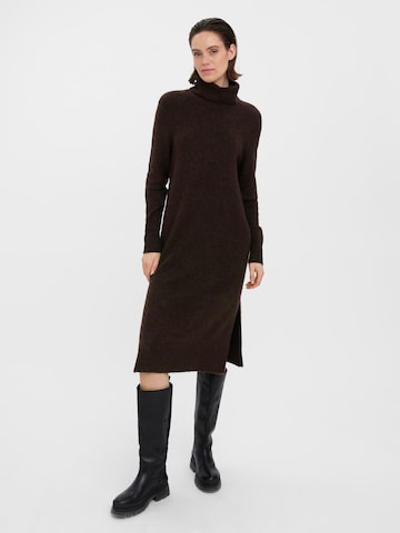 VERO MODA Knitted dress 'New Wind' in Brown
