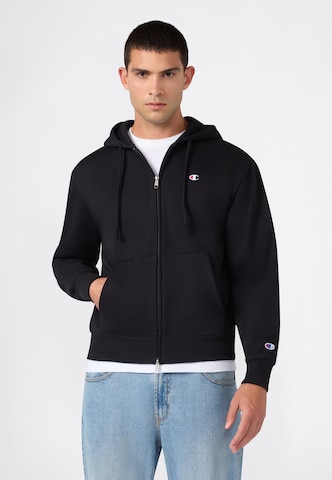 Champion Кофта на молнии в Черный: спереди