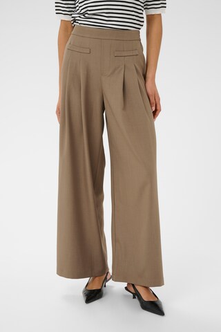 Kaffe Wide leg Trousers 'Victorina' in Brown: front