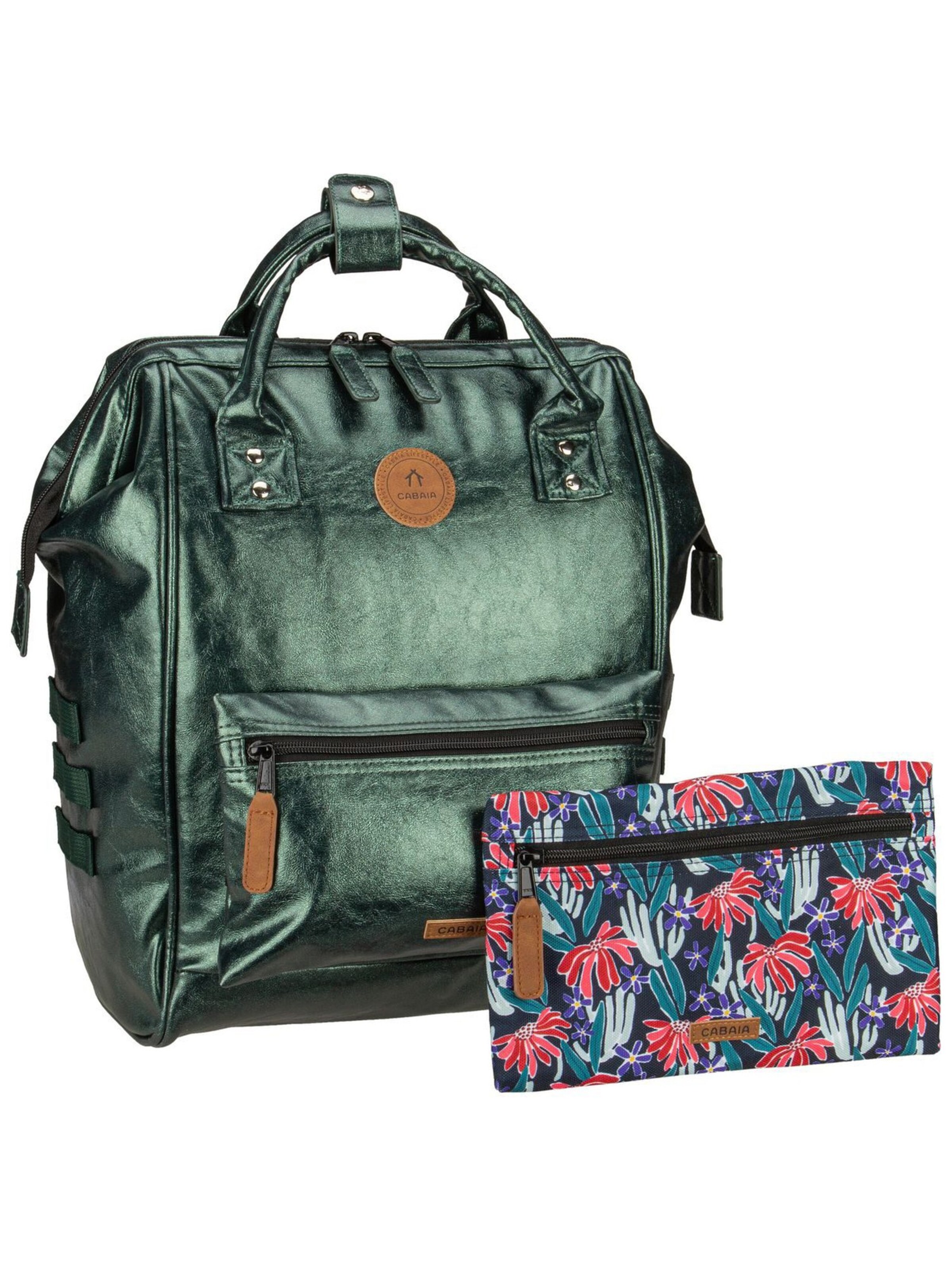 Cabaia Rucksack 'Adventurer Iridescent' in Grün: Vorderseite