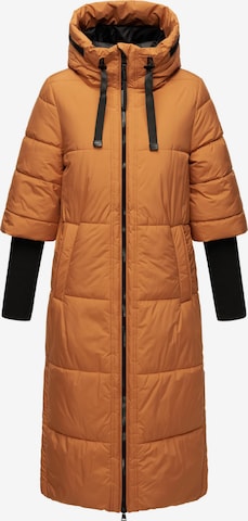 NAVAHOO Winter Coat 'Ciao Miau XIV' in Orange: front