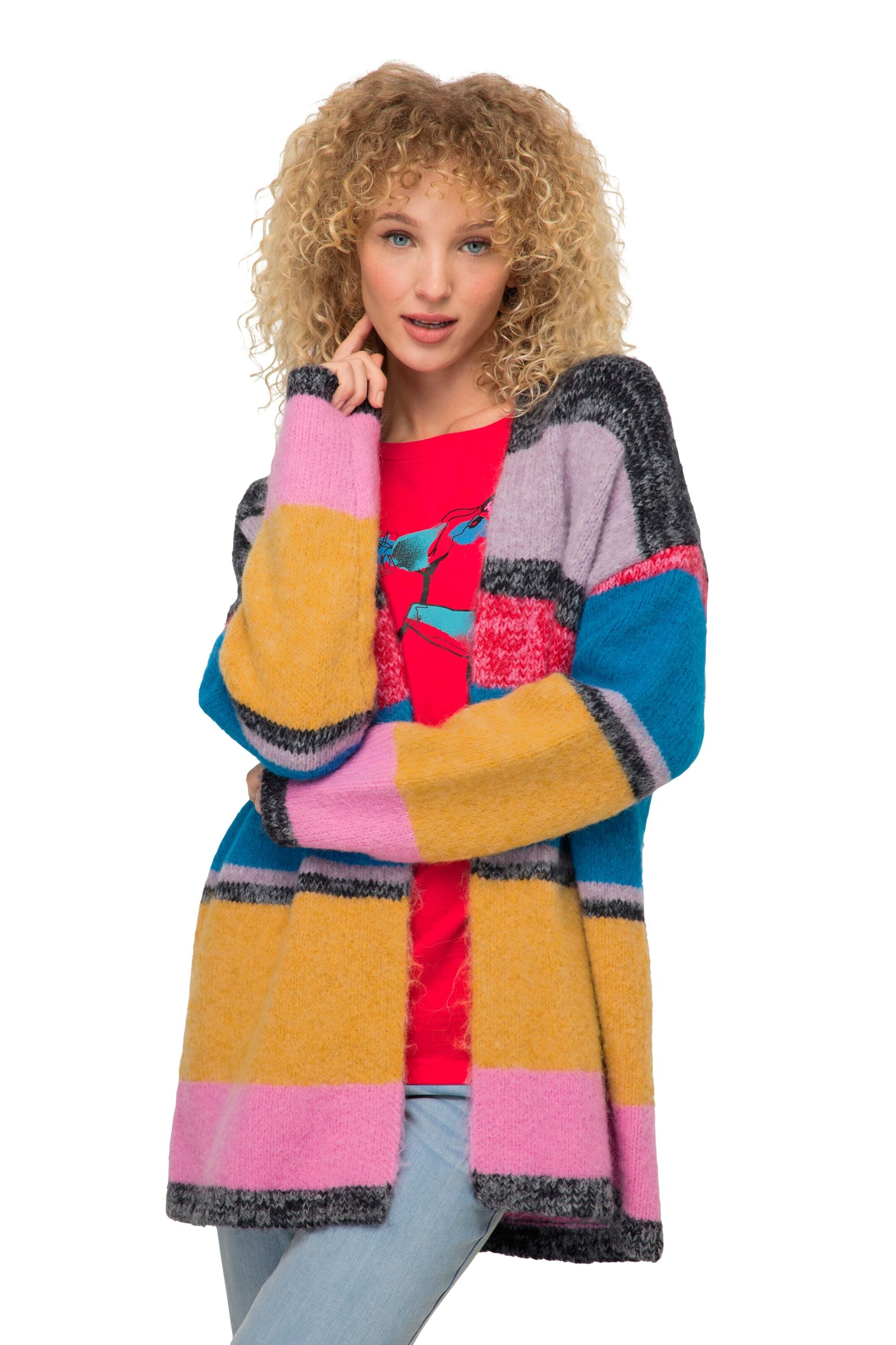 LAURASØN Knit cardigan in Mixed colours: front