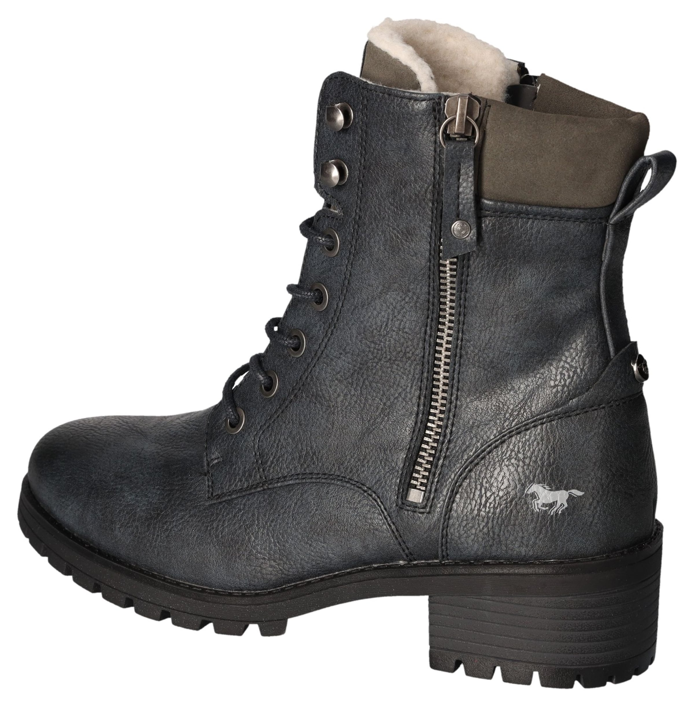 MUSTANG Lace-Up Ankle Boots in Blue