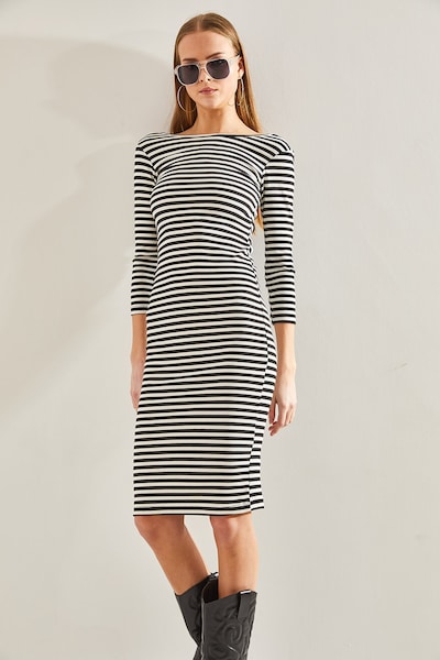 Rochie pe 36 Bianco Lucci pe negru / alb murdar, Vizualizare produs