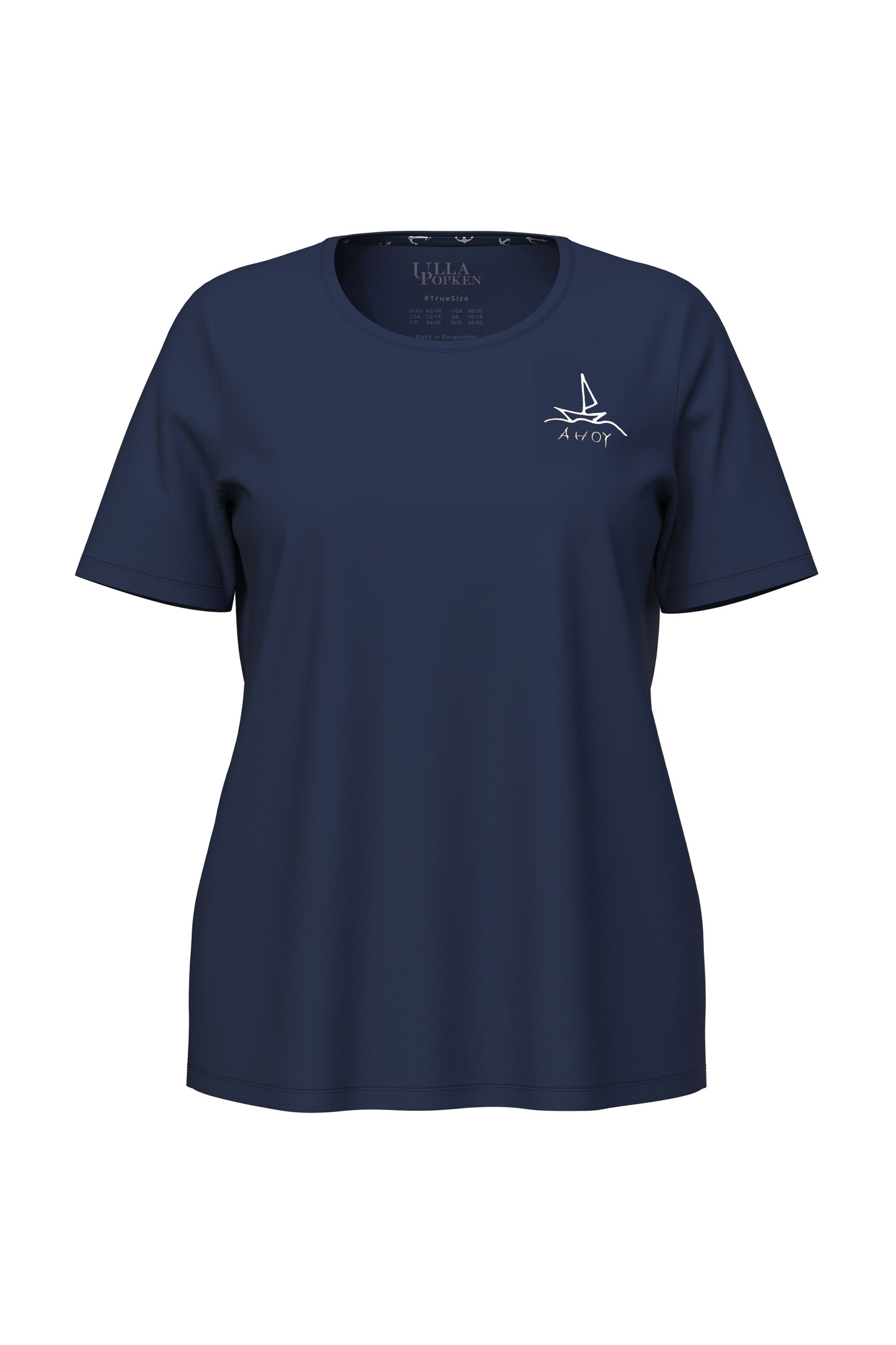 Ulla Popken Schlafshirt in Blau: Vorderseite