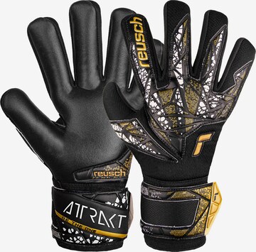 REUSCH Athletic Gloves 'Attrakt Silver NC' in Black: front