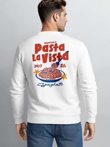 Neverless Sweatshirt 'Pasta la Vista'‌‌‌ in Weiß