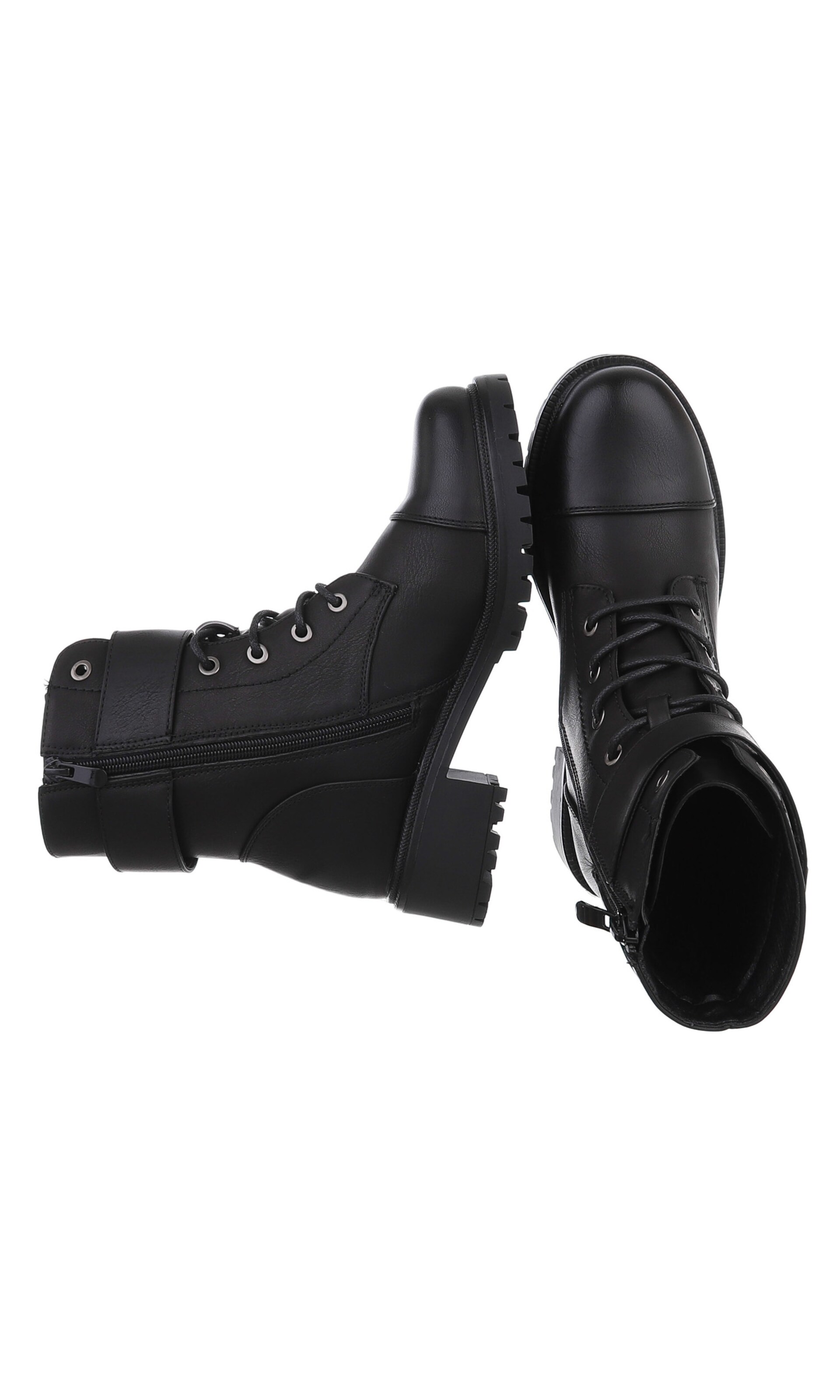 Ital-Design Schnürstiefelette in Schwarz